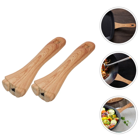 IBASETOY 2Pcs Brown Bakelite Pan Handle Replacement Detachable Pot Handle Ergonomic Anti Scalding Grip for Kettle