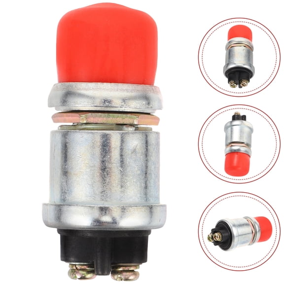 IBASETOY Push Button Starter Horn Switch Red Zinc Alloy 1Set Vehicle Use