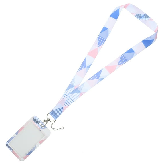 IBASETOY Assorted Color Lanyard Card Holder with Clear Window Protective Card Sleeve for Office Use