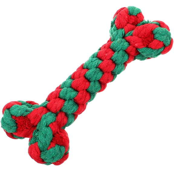 IBASETOY Bone Puppy Fetch Toys Bone Shaped Cotton Rope Assorted Color Stress Relief 1Pcs