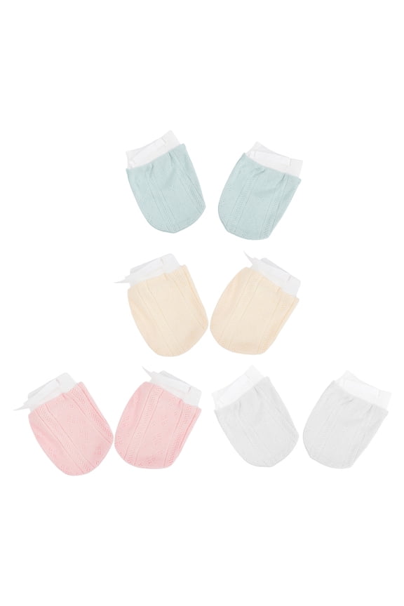 NoScratch Mittens for Infant Newborn Baby Boys and Girls Assorted Color Fabric 4 Pairs