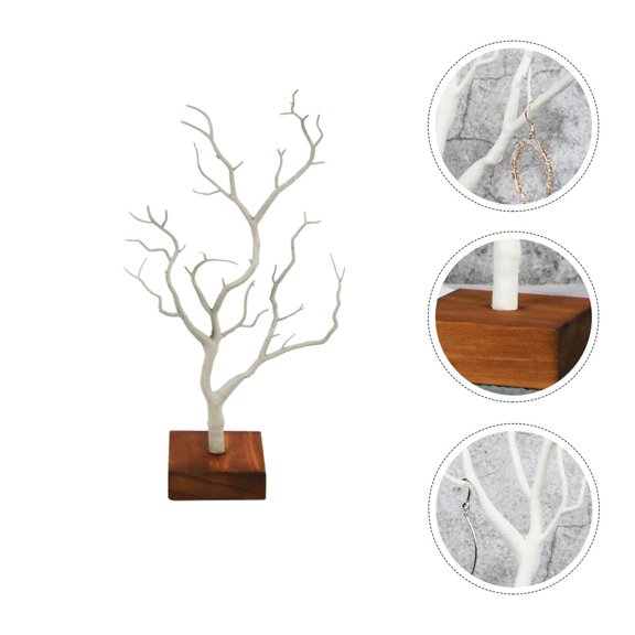 IBASETOY Jewelry Organizer and Storage Trays Jewelry Hanger Organizer Tree Shape Brown 1Pcs for Study