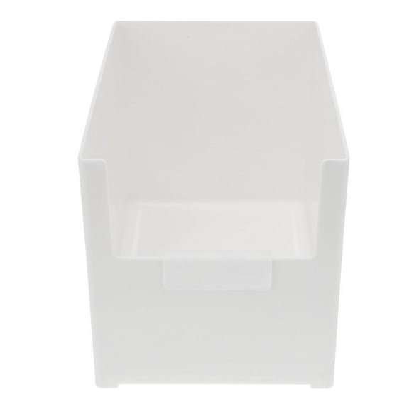 IBASETOY White Plastic Sundries Storage Box Stackable Multi Purpose Organizer for Home