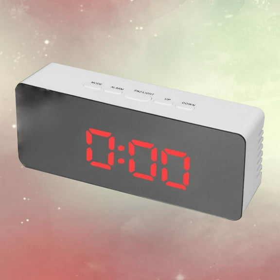 IBASETOY LED Alarm Clock Mirror Plastic with Wake Mode for Bedroom Use 1Set