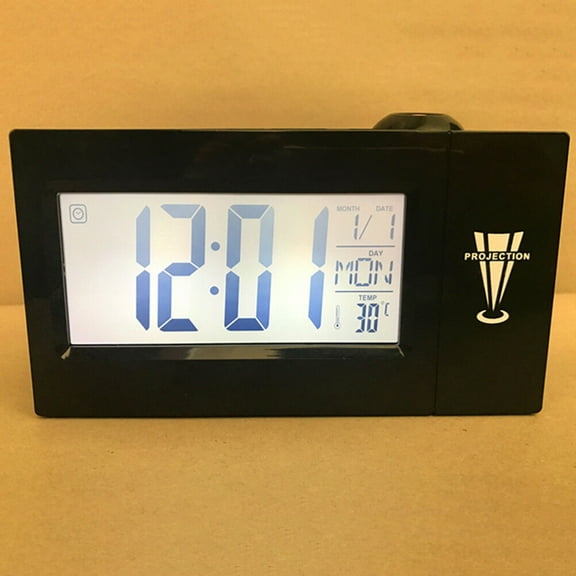 IBASETOY LED Clock for Desk with Snooze Function and Time Projection 1Pack