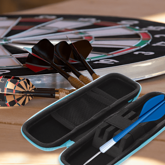 IBASETOY Large Dart Case Compact Dart Box PU Blue 1Pcs for Competitions
