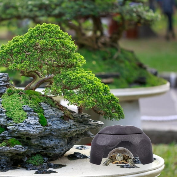 IBASETOY Leopard Gecko Hides Box Gecko Hideout Coffee Ceramic Feeding Bowls for Reptile Enthusiasts 1 Set