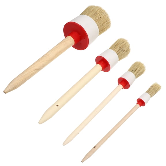 IBASETOY Light Yellow Paint Brush with Synthetic Bristles for Home Use Durable Flexible Wide Application 4pcs