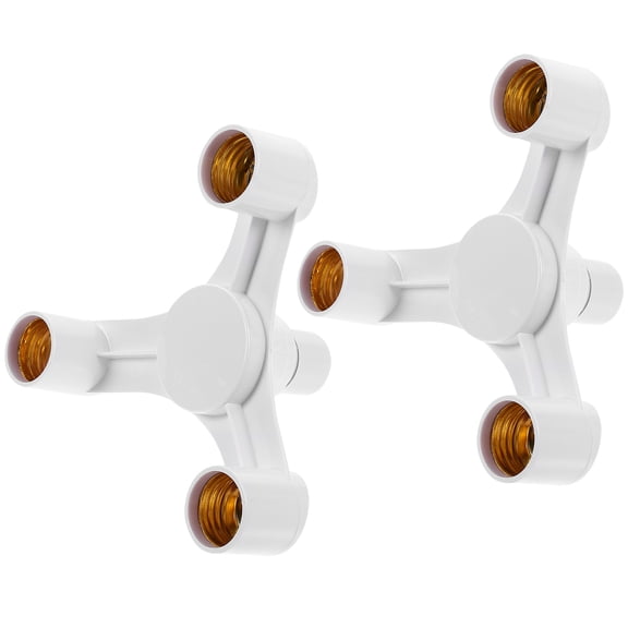IBASETOY Ceiling Base for Light Lampholder E27 Triple Head Light Conversion Socket White Abs 2 Pcs