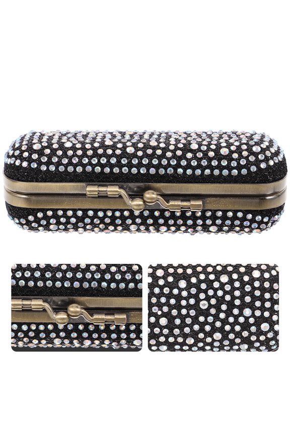 Multi Functional Lipstick Storage Bag with Mirror Anti Breakage Metal Case for Travel and Purse