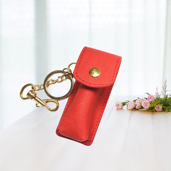 IBASETOY Lipstick Storage Case 1Set Red Pu Leather Rectangular Shape For Women Everyday Use