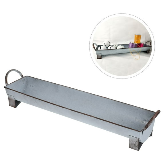 IBASETOY Long Storage Tray Snack Holder Rectangular Grey 1Pack for Study
