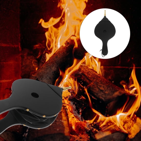 IBASETOY Manual Fireplace Bellows for Home Black Plastic Lightweight Portable for Outdoor Camping and Fireplace 1Pc