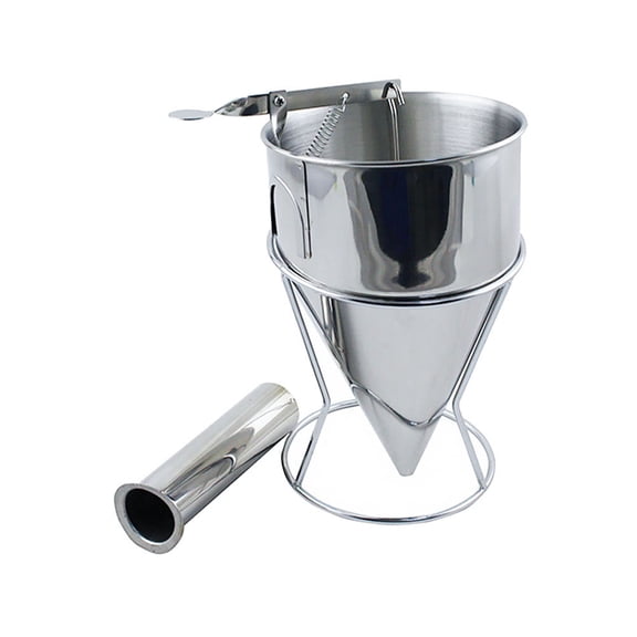 IBASETOY Metal Funnel for Cooking Batter Dispensing Detachable Handle 1Pack
