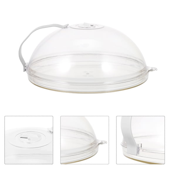 IBASETOY Microwave Food Cover With Water Steam Microwave Splatter Cover White PP 1Set Contain Steam