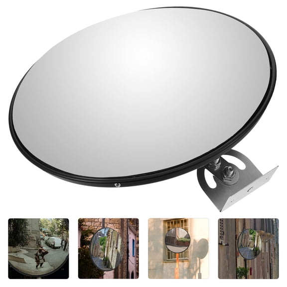 IBASETOY Convex Wide Angle Black Corner Mirror for Outdoor Use in Driveways and High Traffic Areas