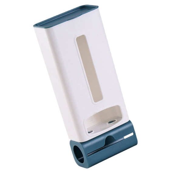 IBASETOY Wall Hanging Garbage Bag Holder, Blue ABS, No Punch Installation, Sturdy Storage