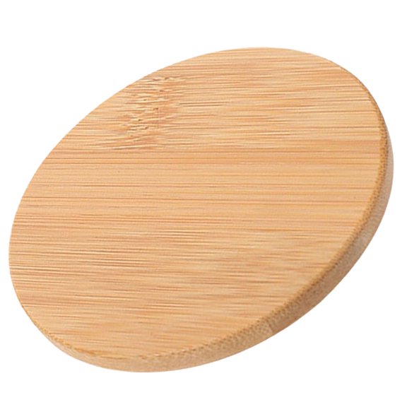 IBASETOY Khaki Bamboo Coffee Mug Lid Round Cup Cover with Smooth Surface for Daily Use and Dust Protection
