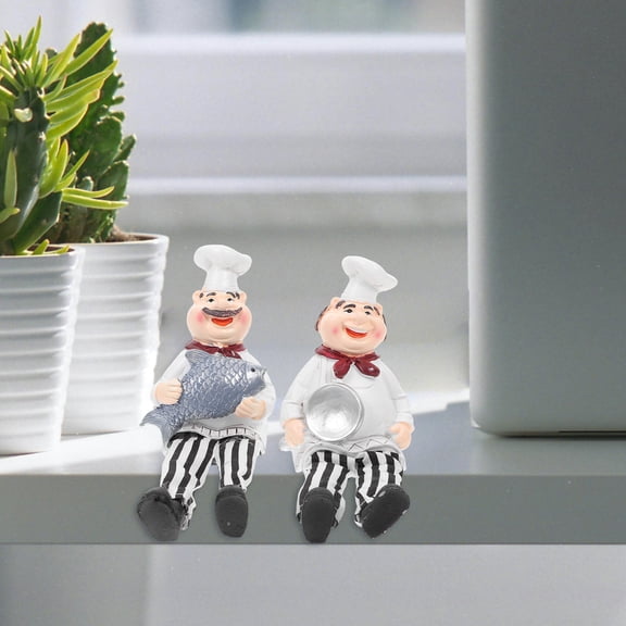 IBASETOY Multi Figurines Decor with Creative Design for Kitchen Living Room Bedroom Tabletop Resin 2pcs