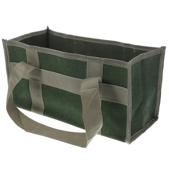 IBASETOY Portable Green Canvas Tool Bag Wide Open Tote Organizer for Repair and Professional Use