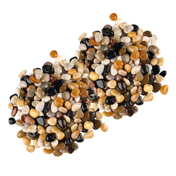 IBASETOY Natural Decorative Pebbles for Aquarium Fish Tank Landscape Ornaments Assorted Color 2 Bags