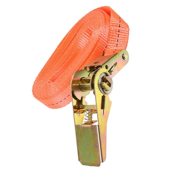 IBASETOY Orange Polyester Ratchet Tie Down Strap for Car Outdoor Use with High Strength Steel 1.5 15