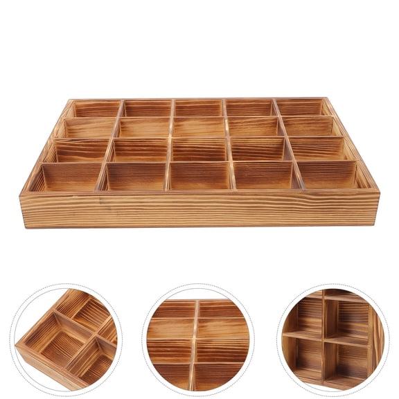IBASETOY Wooden Compartment Box for Underwear and Sock Organizer with Multiple Dividers for Closet and Drawer Storage