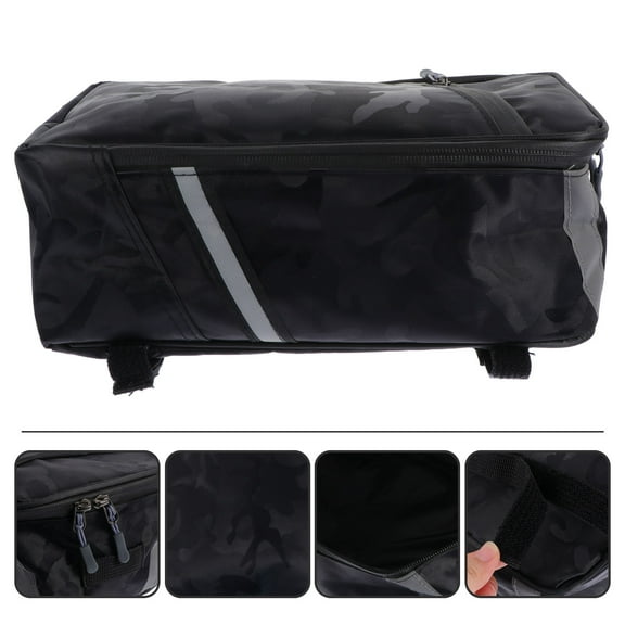 IBASETOY Outdoor Mountain Bike Seat Bag Lightweight Polyester Backseat Storage Pouch with Safety Reflectors