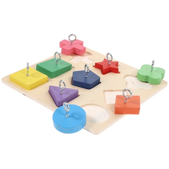 IBASETOY Parrot Toys Training Bulk Square Wood Blocks for Cockatiels 1 Set Assorted Color