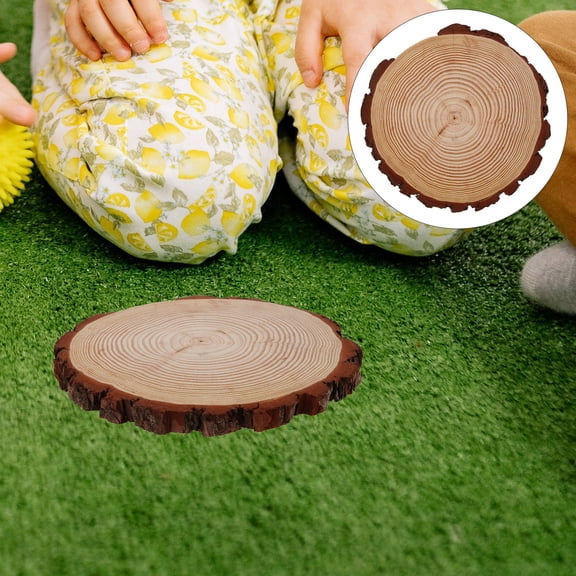IBASETOY  Wooden Garden Stepping Stones Beige Decorative Outdoor Pathway