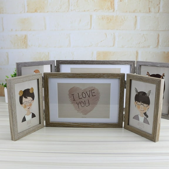 IBASETOY Picture Frame for Desk Rustic Frames Wood for Storing Photos Friends 1Pcs