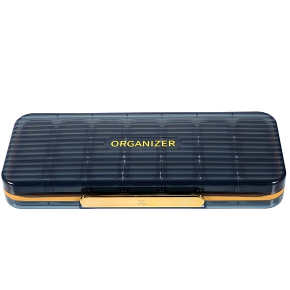 IBASETOY Pill Case for Traveling Black Rectangular for Foreign Users 1Set