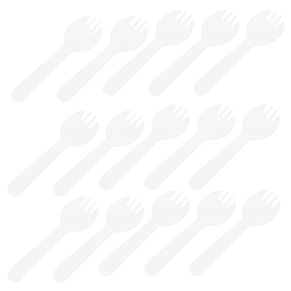 IBASETOY 100 Count Transparent Plastic Party Spoons Single Use for Soup Porridge Smooth Design