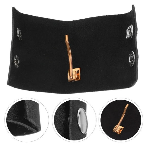 IBASETOY Ponytail Hair Cuff Metal Hair Accessory Round Black Hold Thick Hair 1Set