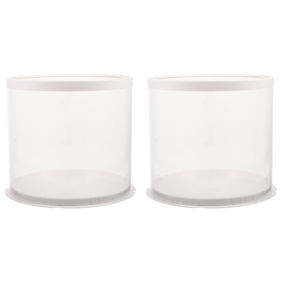 IBASETOY Portable Cake Box for Outdoor Use with Handle and Clear PET Cover Perfect for Birthday Cakes 2 Pieces
