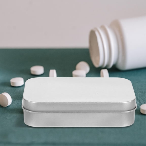 IBASETOY Portable Mini Tin Box Storage 1Set Silver Tinplate Preserving Freshness for Personal Use