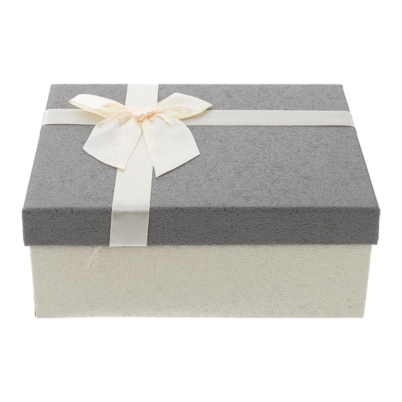 IBASETOY Present Boxes Bowknot Box White Hardboard for Women 1Pack