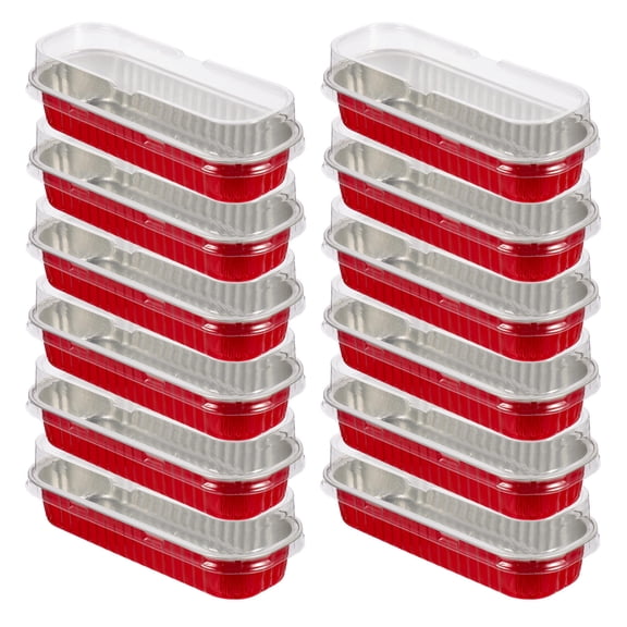 IBASETOY Red Aluminum Foil Cake Box for Home Use Lovely and Multi Function Bakery Container 30Pcs
