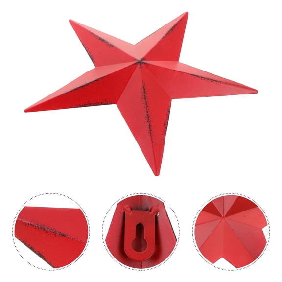 IBASETOY Red Iron Star Art Wall Decor for Home and Garden Decoration Quality and Classic Design 17.5 Inches
