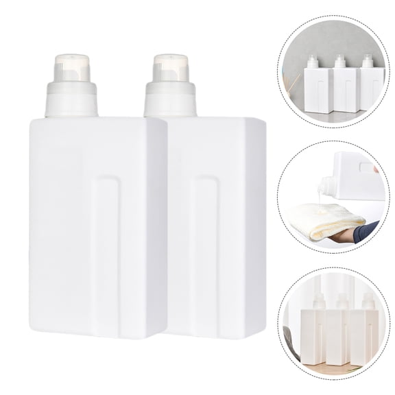 IBASETOY Pe Refillable Laundry Bottles, White, Leakproof for Home Use 2Pcs