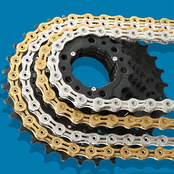IBASETOY Professional Golden Bike Chain with High Efficiency Shifting for Road and Mountain Bikes