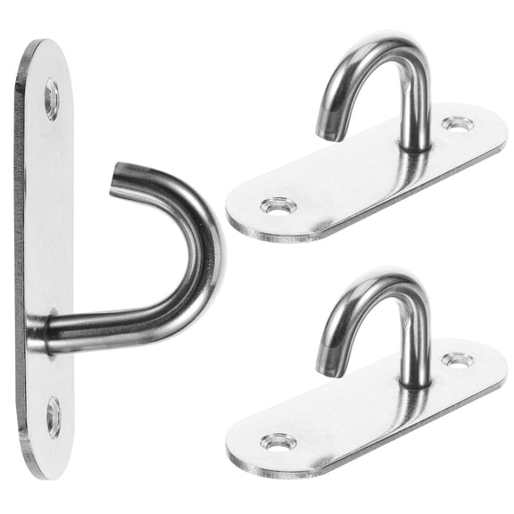 IBASETOY Wall Hook Plated Silver Stainless Steel for Home Use Heavy Duty Resistance Band Anchor