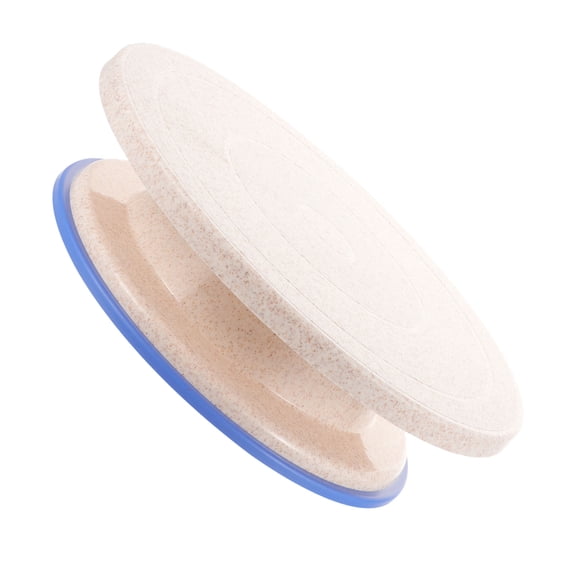 IBASETOY  Revolving Cake Stand, Beige PP Material, Stable Base, Perfect for Cake Decorating