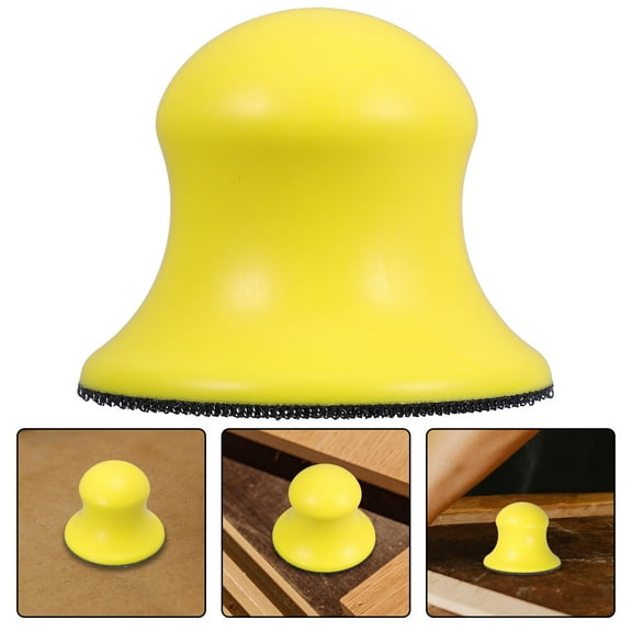 IBASETOY Handheld Yellow PU Foaming Sanding Block with Self Adhesive Backing for Wood Furniture