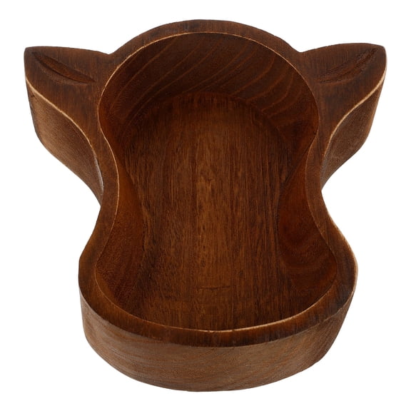 IBASETOY Nuts Serving Plate Cow Head Shaped Bowl Wood Brown 1Set