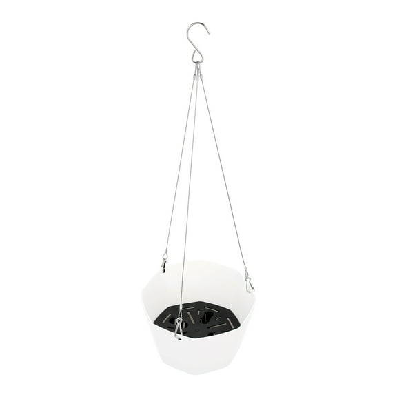 IBASETOY 1Set White Hanging Plant Holder Plastic Flower Pot Resistant to Sunlight and Winter Weather