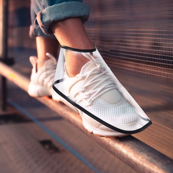 IBASETOY Transparent Barber Shoe Cover Durable TPU Hairdressing Accessory for Hairdressers and Food Service Size L