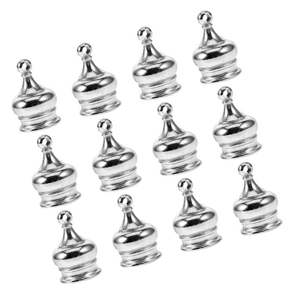 IBASETOY Silver Decorative Lamp Finial for Ceiling Chandelier and Table Lamps Zinc Alloy Easy Installation M10x1 Thread 12pcs