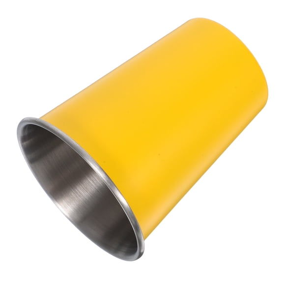 IBASETOY Stainless Steel Drinking Mug Yellow Single Layer Metal Cup for Coffee and Tea