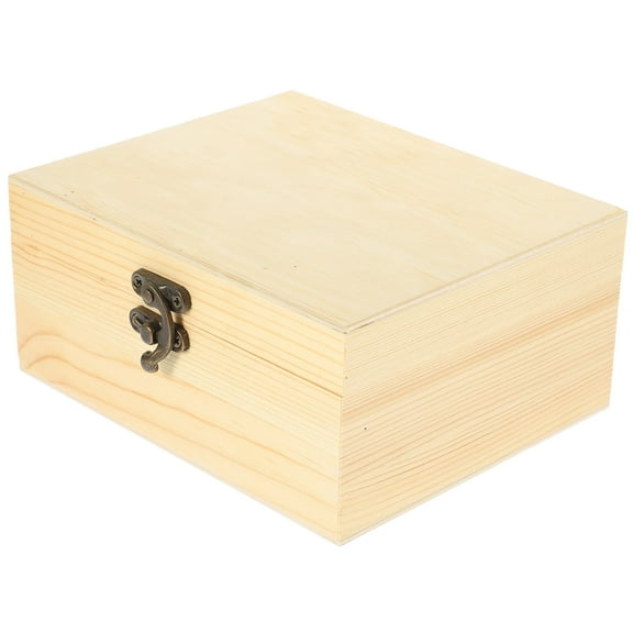 IBASETOY Small Decorative Box Wood Storage Box Beige Protection for Home Use 1Set